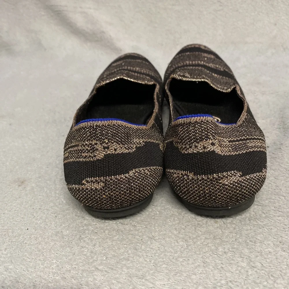 Rothys The Loafer Womens 10 Gold Shimmer Knit Slip On Retired Color